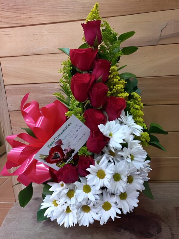 Espiral x 10 rosas y margaritas R20